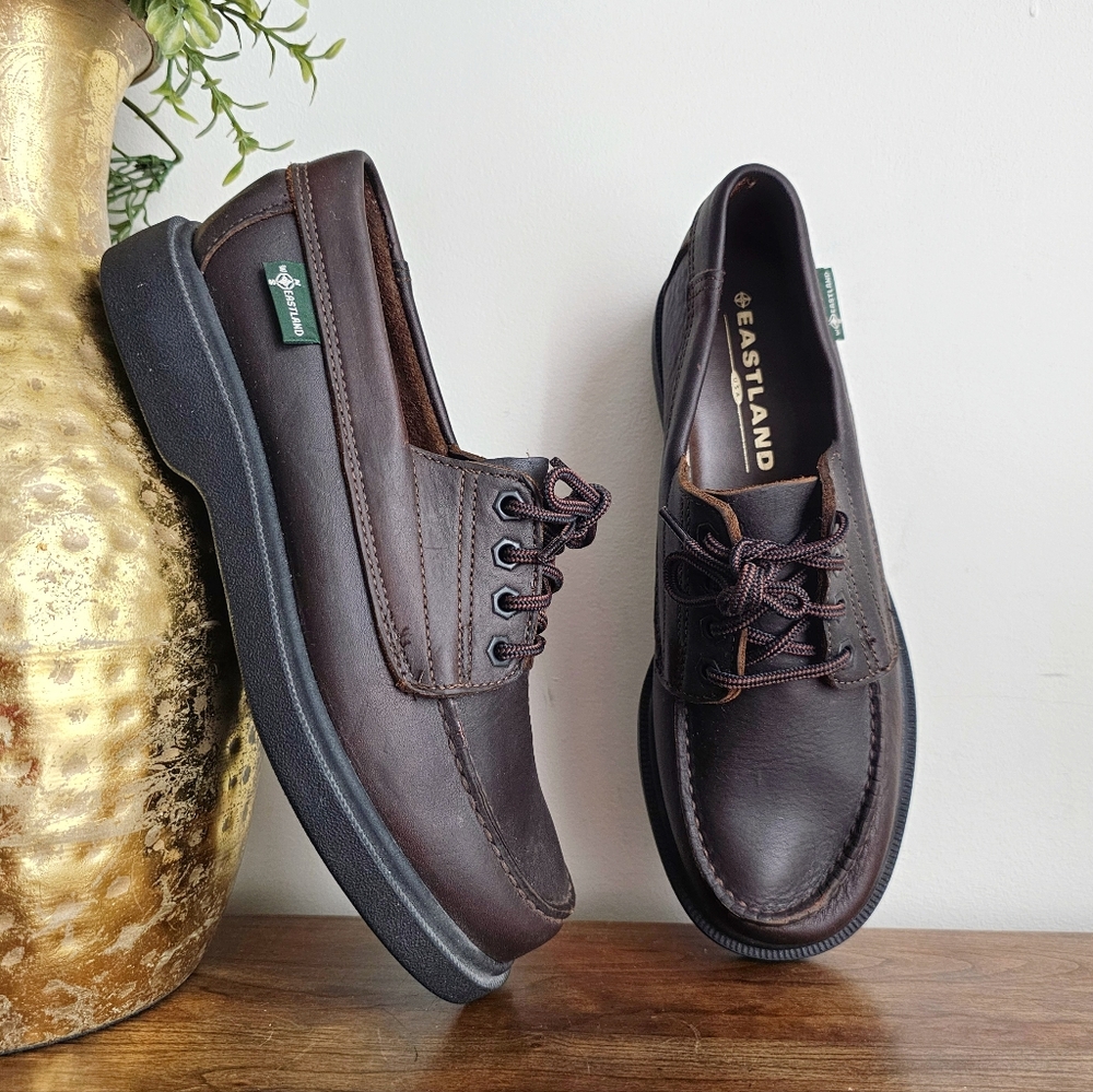 Vintage Eastland USA Genuine Leather Moc Toe Oxford Shoes Brown Men’s 9.5M